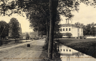 8770 Gezicht op het Zandpad te Breukelen uit het zuiden, met rechts op de achtergrond de linkerzijde van het kasteel ...